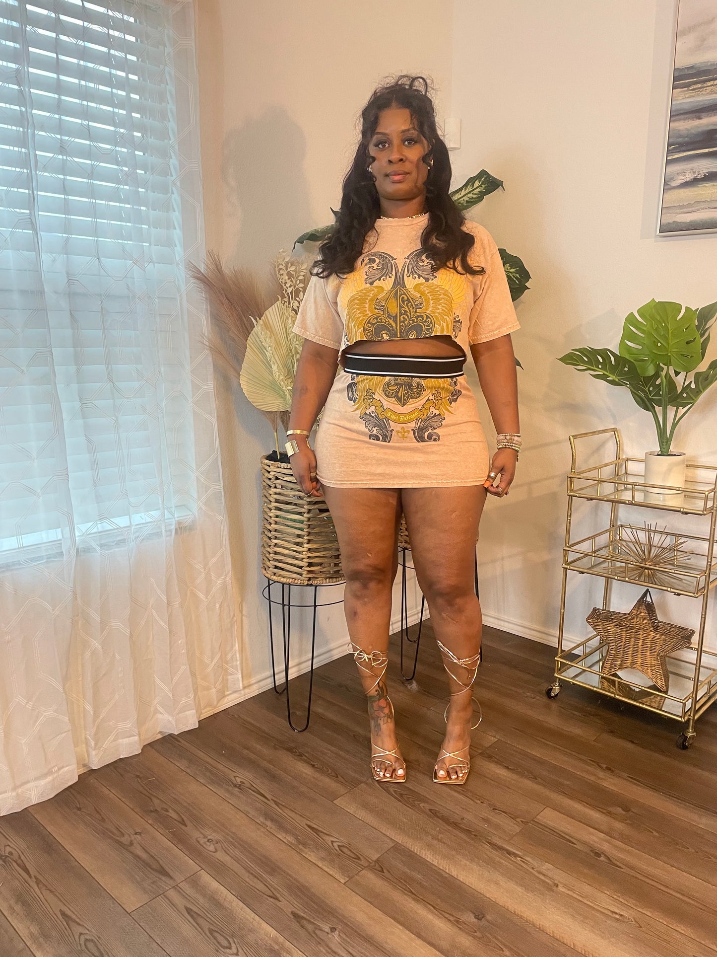 Khaki Skirt Set