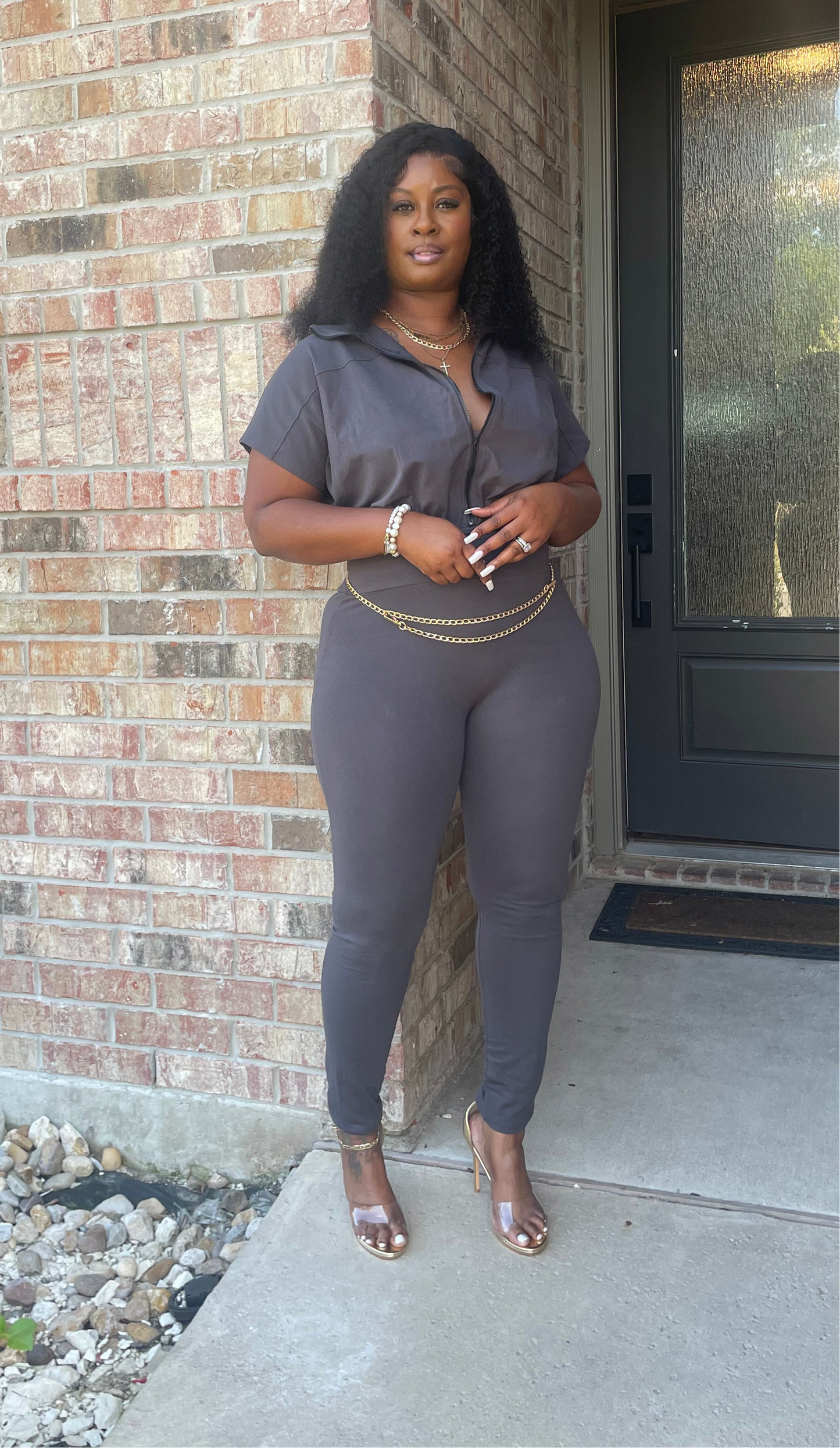 Dat Girl Jumpsuit (Cement)