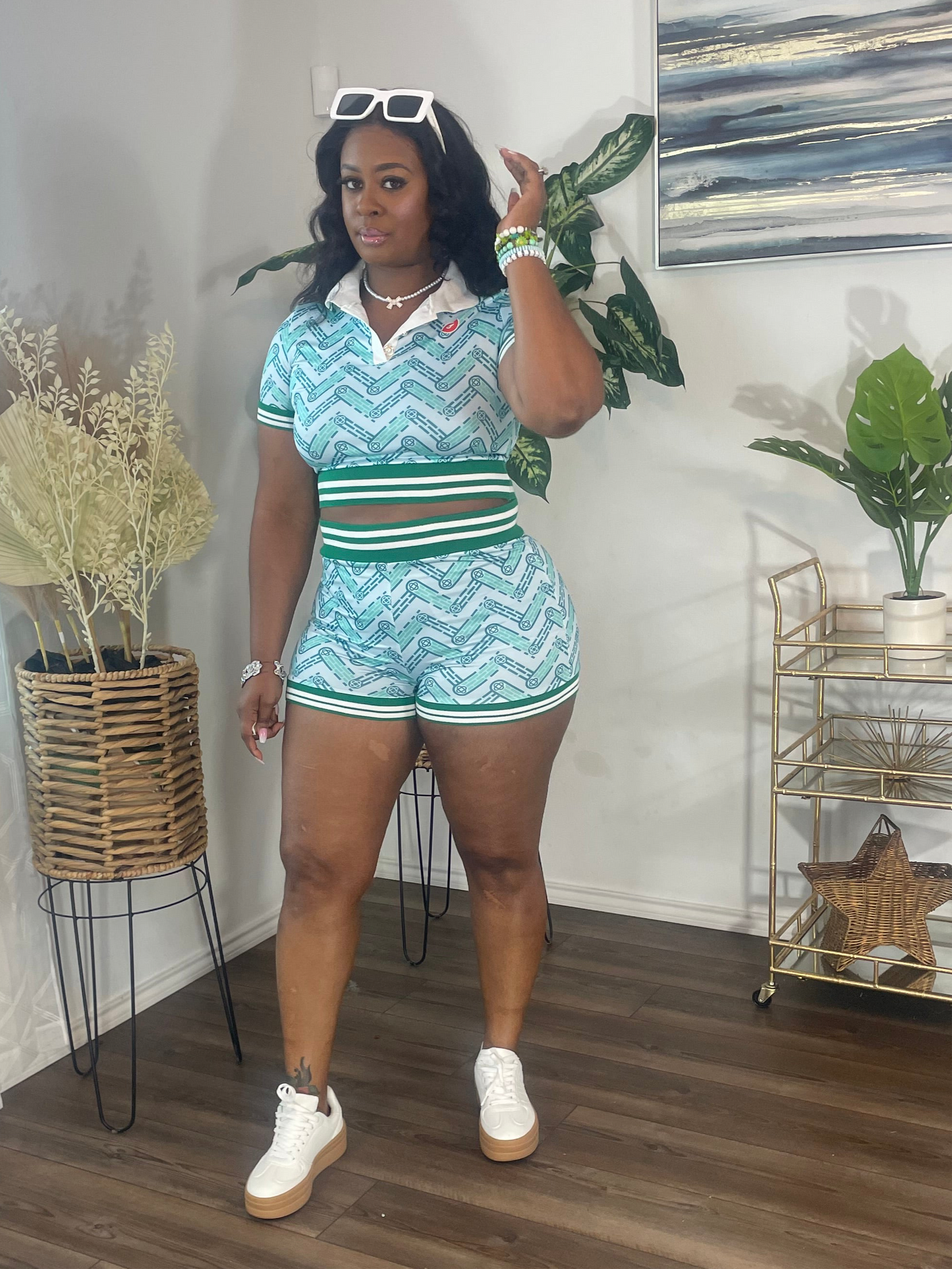 Green Two Piece Set