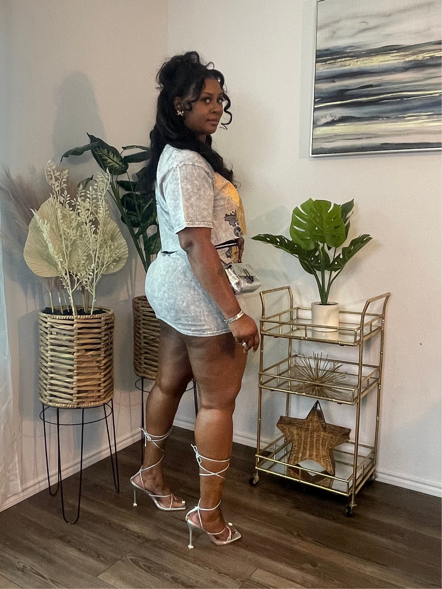 Grey Skirt Set