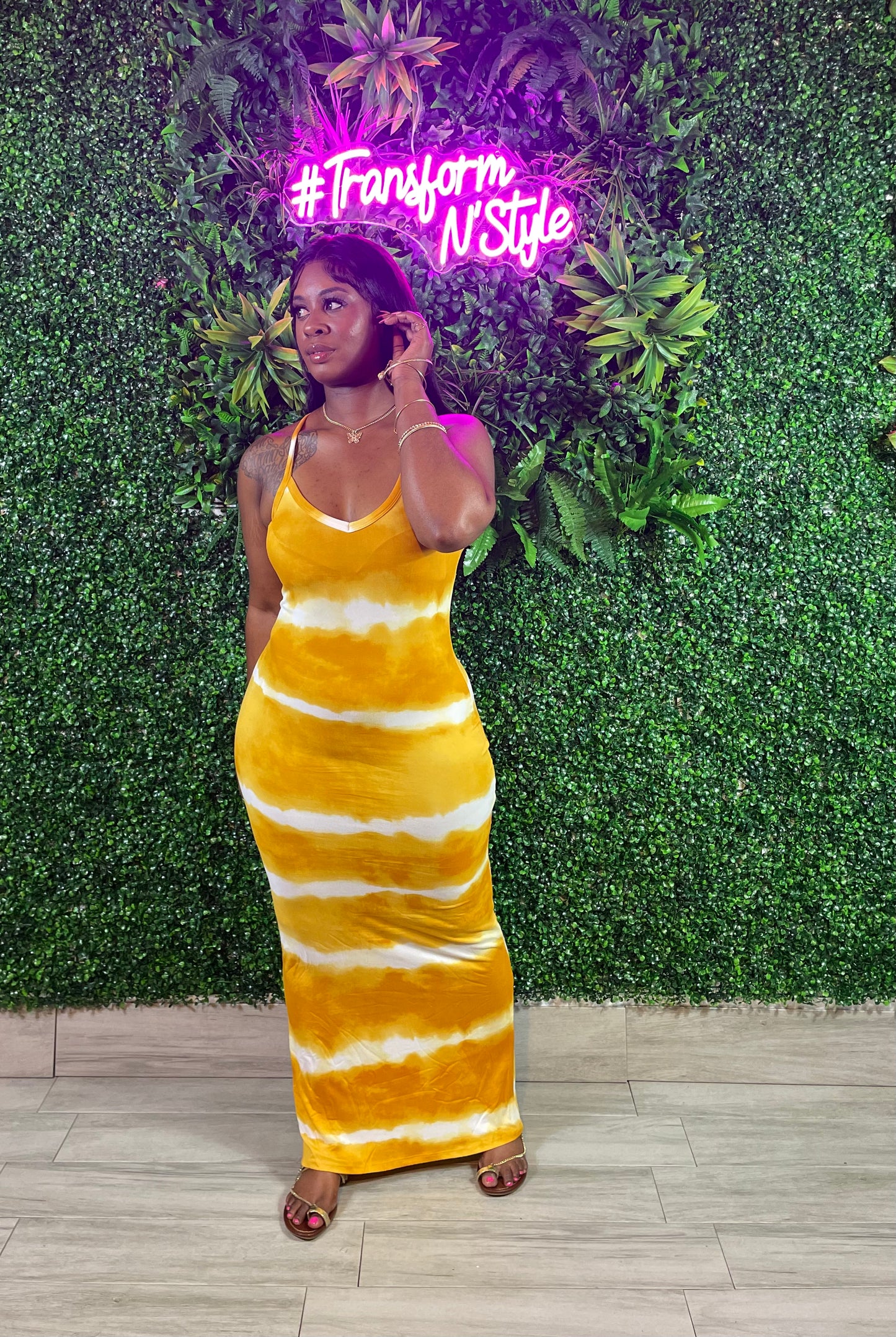 Tye Dye Dress (Mustard)