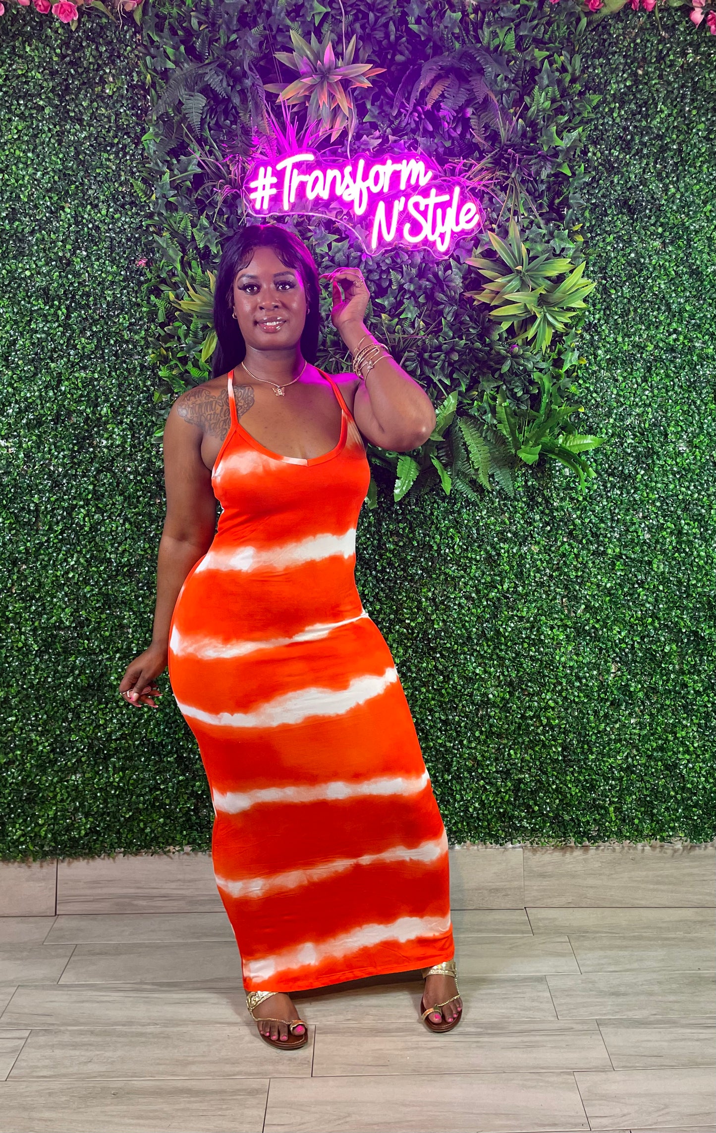 Tye Dye Dress (Orange)