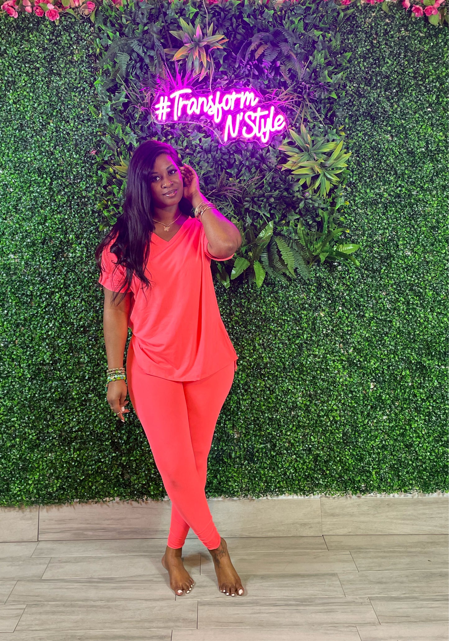 Lounge Set (Neon Coral)