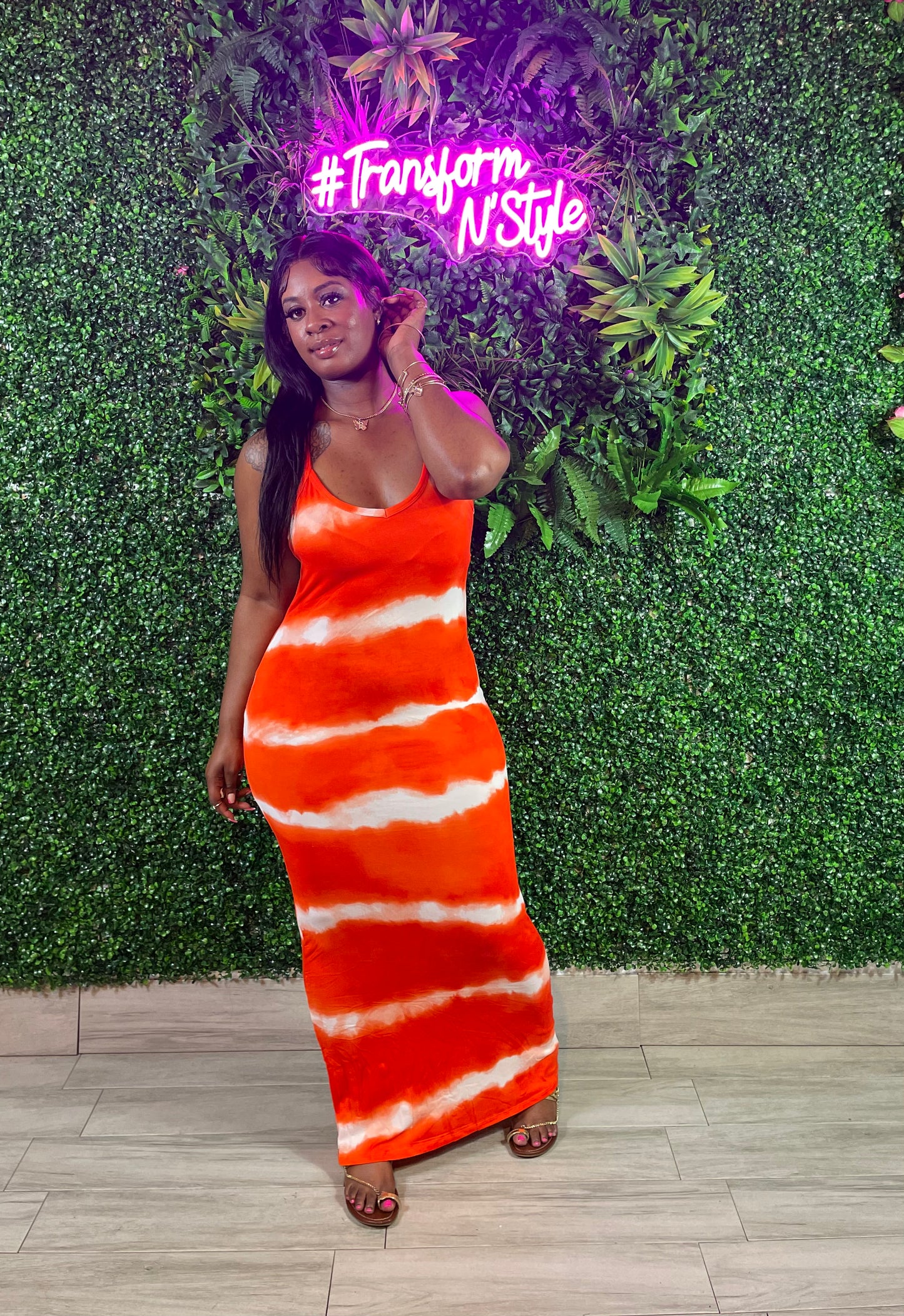 Tye Dye Dress (Orange)