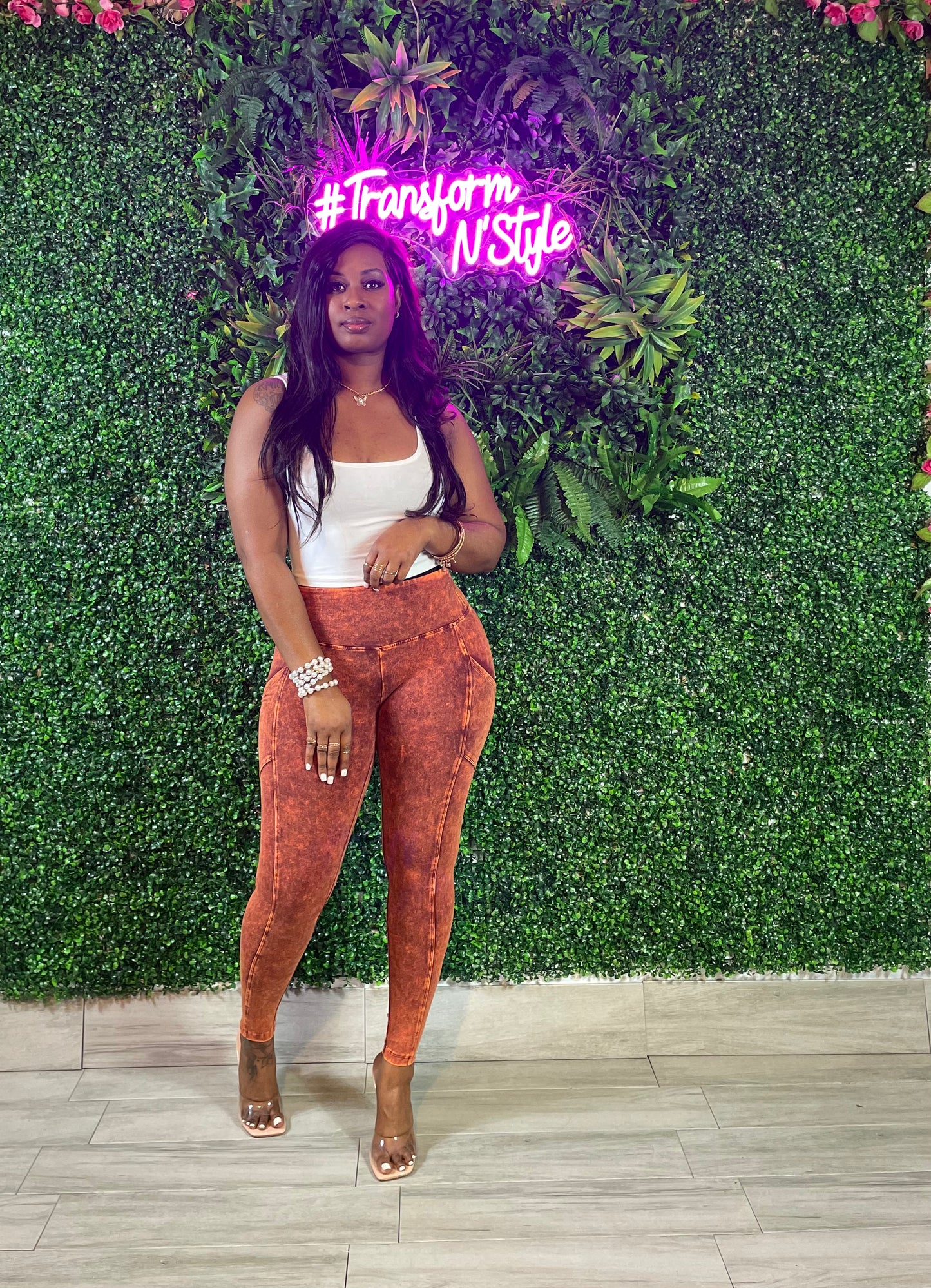 Stonewashed Pants Set