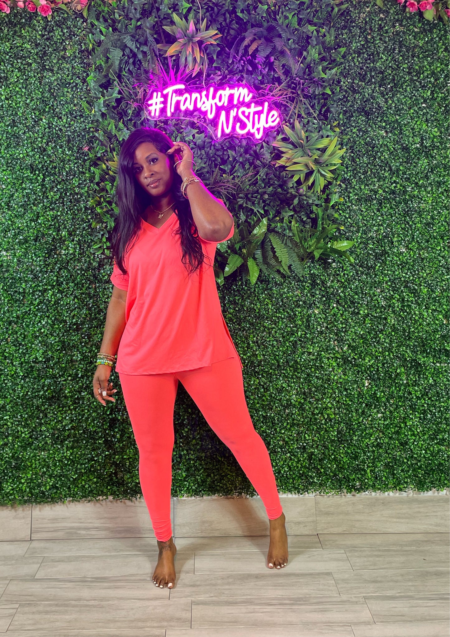 Lounge Set (Neon Coral)
