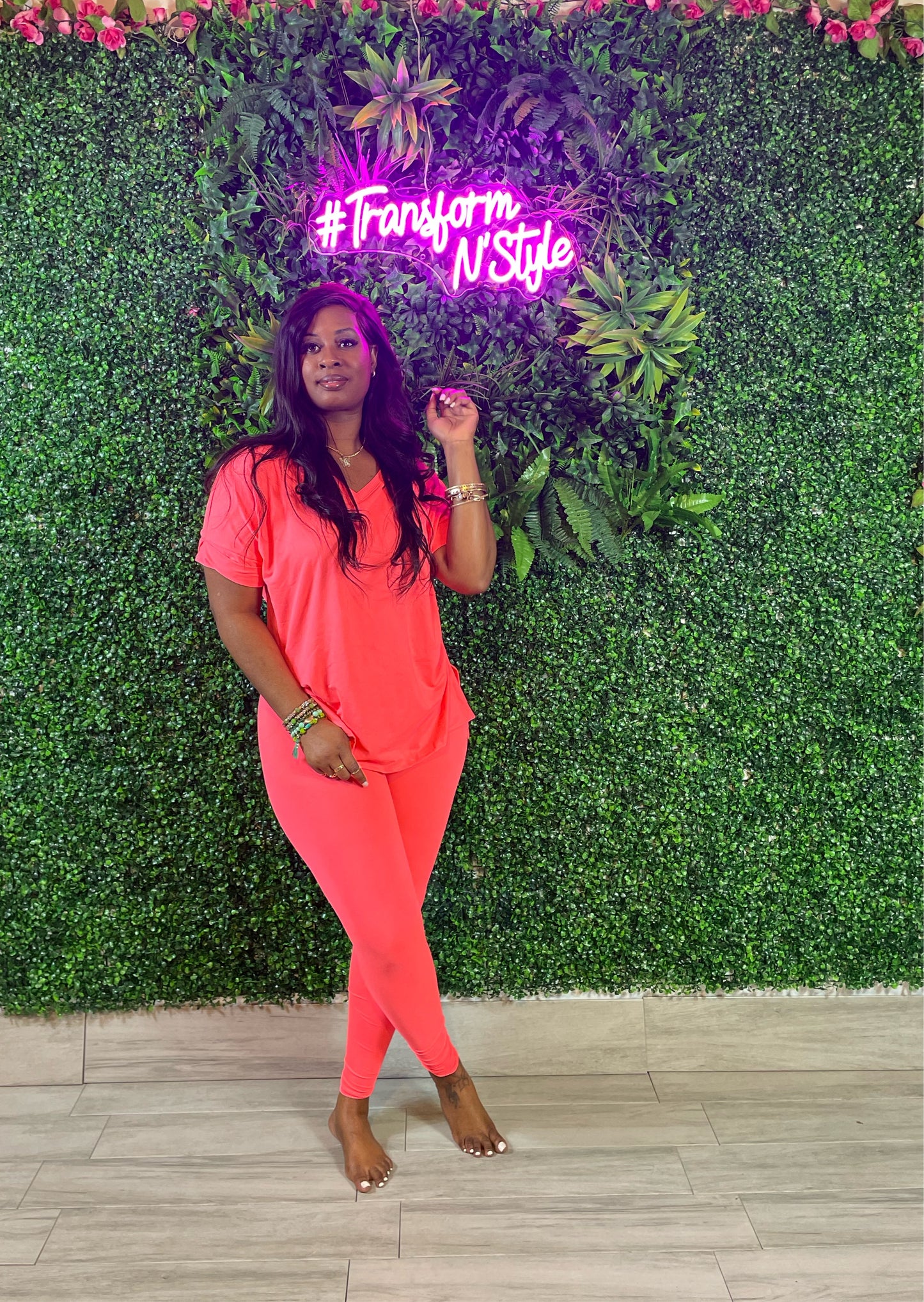 Lounge Set (Neon Coral)