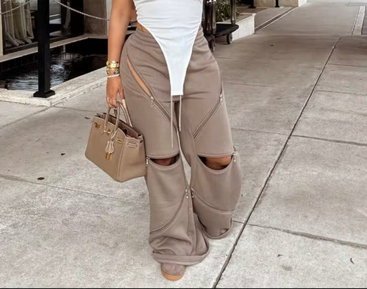 Cutout Joggers (khaki)