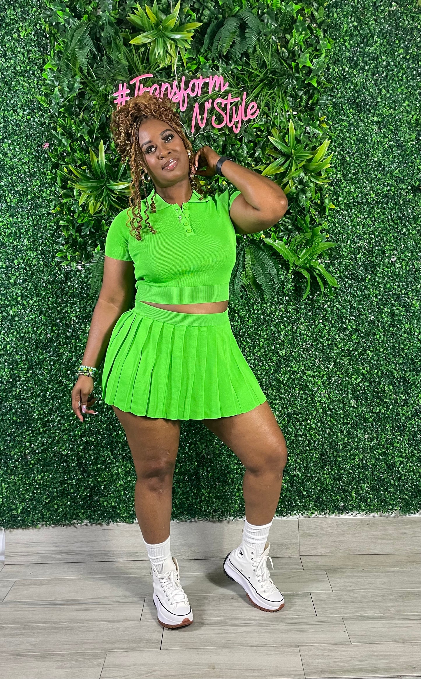 Tennis Skirt Set (Green)