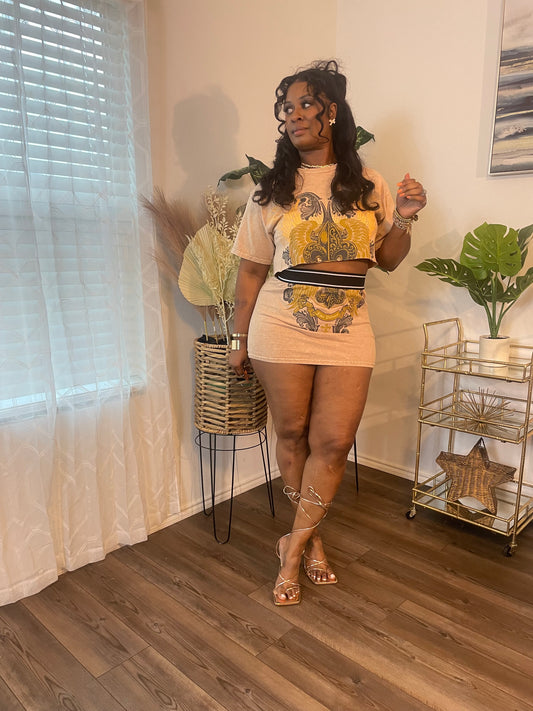 Khaki Skirt Set